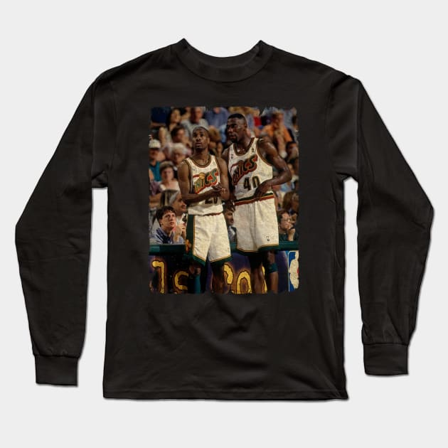 Gary Payton and Shawn Kemp Long Sleeve T-Shirt by Wendyshopart